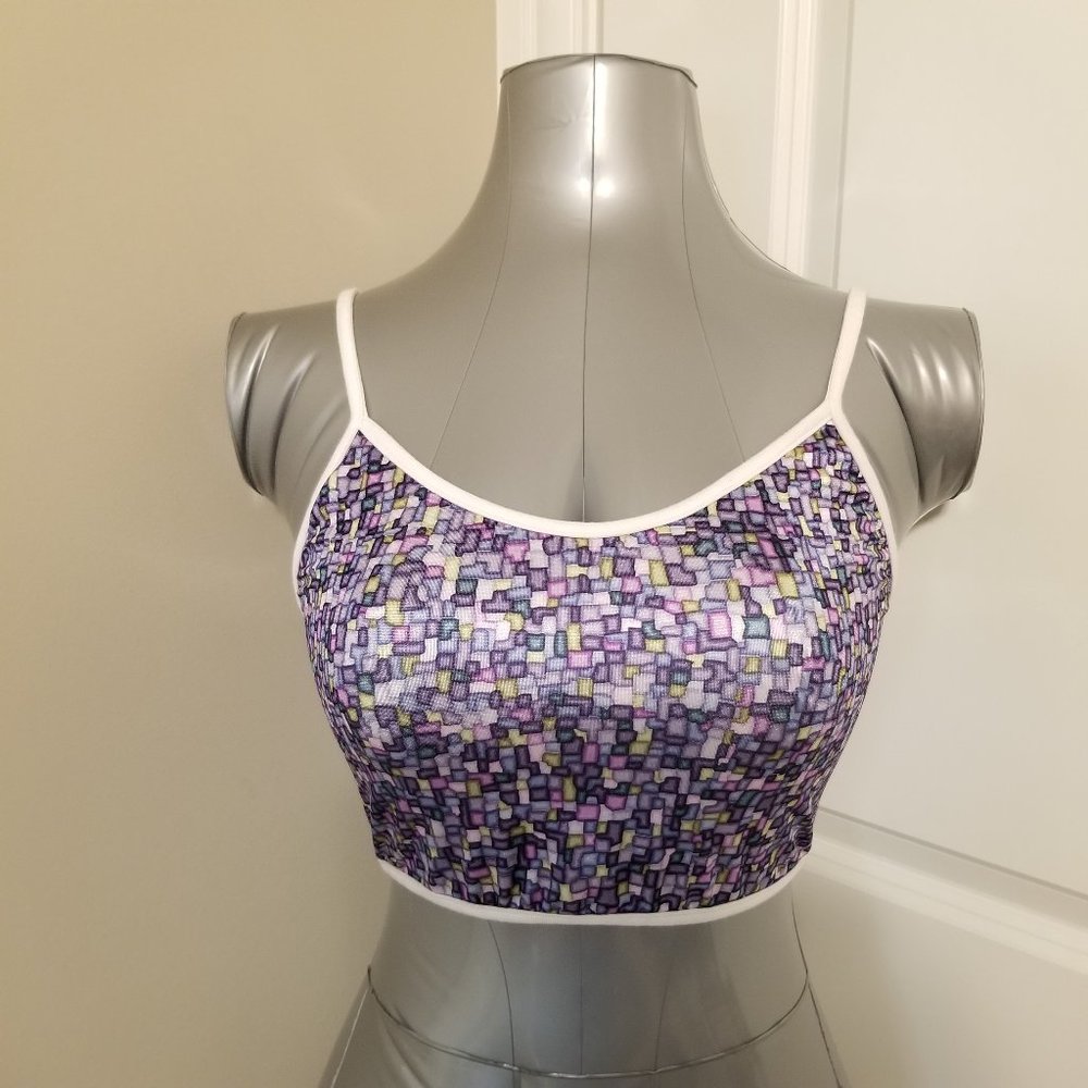 Dingolay Purple/white Bralette-style Crop top